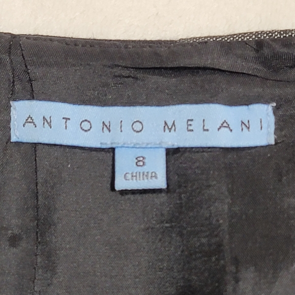 Antonio Melani Pencil Skirt Knee Length Vented Lined Back Zip Gray Women Size 8 - Picture 4 of 12